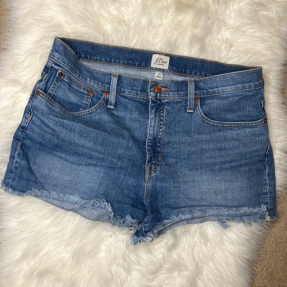 J. Crew Pants - J. Crew High Rise Raw Hem Jean Shorts Size 31